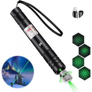 Pointeur laser haute puissance, indicateur laser vert, pointeur laser longue port&eacute;e, adapt&eacute; &agrave; la randonn&eacute;e, chargement USB.