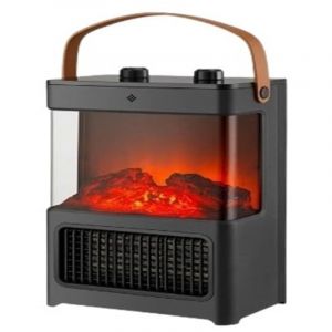 Chauffage &eacute;lectrique, Chauffa &eacute;lectrique Miroir 3D Chemin&eacute;e Verre Simulation Flamme, Chemin&eacute;e &Eacute;lectrique Salon Radiateur Couverture D&eacute;corative