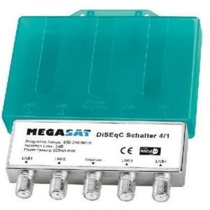 Commutateur DiSEqC 4/1 - Megasat - 4 Entr&eacute;es Satellites - 1 Sortie R&eacute;cepteur - Full HD 3D 4K