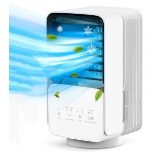 Climatiseur mobile silencieux,Climatiseur Portable, 4 en 1 Refroidisseur d'air, 700ML Climatiseur Mobile Silencieux, 120°Oscilación, 3 Vitesses,