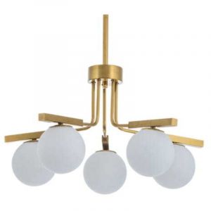 Radiant - boule laiteuse - lustre moderne &agrave; 5 points, 60 cm