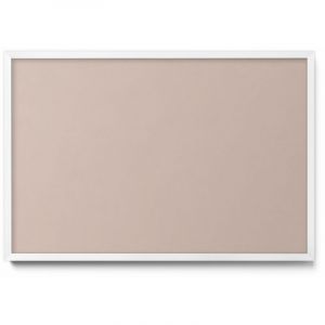 Tableau Magn&eacute;tique en M&eacute;tal Tableau pour Magnet - Motif Couleur beige rose poudr&eacute; - Minimaliste - Cadre Blanc - 60x40 cm - Plaque Magn&eacute;tique