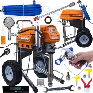 Rosfix Tornado Pro RTR5 UltraSpray &ndash; Station de Peinture Airless 4000W, 22MPa, 6,5L/min Double Pistolet UltraSpray 3.0 Pour Murs, Plafonds, Enduits