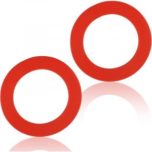Lot de 2 joints de valve de chasse d'eau en silicone anti-fuite pour r&eacute;servoir de toilettes 630-0030 (rouge)