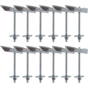 Largeight - jamais UTILISÉ]12 Pièces Chevilles à Bascule Poids Lourd en Acier Galvanisé au Carbone, M6x100mm Suspente Placo Robuste, Chevilles à