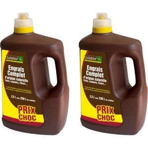 SOLICOMP25X2 - Engrais Complet Liquide - 2x2,5L - -Engrais Universel -Facile à doser - Utilisable en Agriculture Biologique - Solabiol