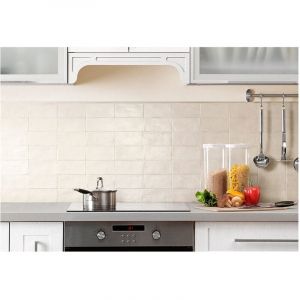 Carrelage mural faïence effet zellige FIKA 20x10 cm Blanc cassé - Mat - boîte de 1 m2