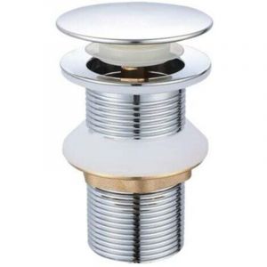 Bonde de Lavabo Pop-up sans Trop-plein, Vidage Clapet Push Open Pour Lavabo en Laiton, Chrom&eacute;