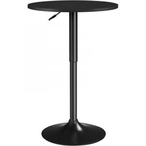 Yaheetech - Table de Bar Ronde Table Haute Cuisine Mange-debout avec Plateau en Bois mdf Réglable en Hauteur Pivotante à 360° Table Ronde pour Bistro