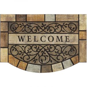 Paillasson d'entrée durable, 61 x 91 cm, grand tapis d'extérieur robuste pour porte d'entrée avec envers en caoutchouc antidérapant pour entrée