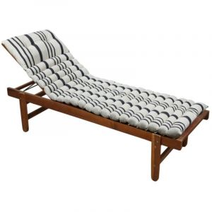 Coussin de bain de soleil 60x180 cm rayé noir
