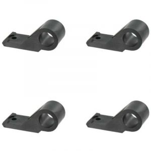 Lot de 4 colliers d&eacute;port&eacute;s pour espagnolette de volet battant &ndash; Fixation tringle &ndash; Composite noir &ndash; Compatible bois, pvc, persiennes
