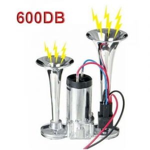 Odipie - jamais UTILIS&Eacute;]600DB 12V double trompettes &eacute;lectrovanne &eacute;lectrique Super fort voiture &eacute;lectrique klaxon d'air haut-parleur pour v&eacute;hicule
