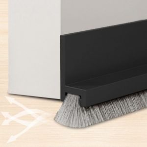 Joint de porte 100 cm 53 mm avec brosse autocollante, joint brosse, joint de porte, joint brosse, joint de porte, joint brosse, noir