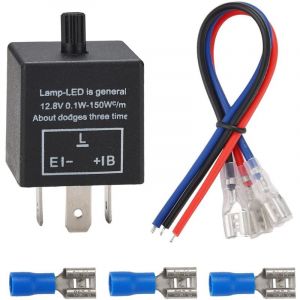 1 Pi&egrave;ce Relais de Clignotant &agrave; LED,12V 3 Broches R&eacute;glable Relais de Clignotant &agrave; LED Clignotant pour Moto Auto