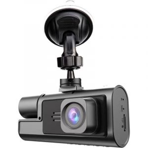 Cam&eacute;ra embarqu&eacute;e - Cam&eacute;ra de surveillance pour voiture - Double objectif 1080p - Enregistreur vid&eacute;o HD, grand angle de vue - Enregistrement en boucle