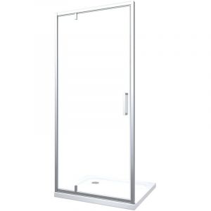 Porte de douche &agrave; ouverture battante roto-translante avec pivots asym&eacute;triques, cadre chrome r&eacute;versible Cm 76-79 h 200