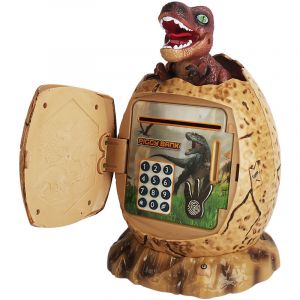 Tirelire Electronique pour Enfant, &OElig;uf de Dinosaure Tirelire Coffre Fort avec Code de S&eacute;curit&eacute;, Musique et Lumi&egrave;re, Cadeaux de P&acirc;ques, d'anniversaire