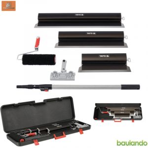 Ensemble de spatules pour surfaces, 250, 600 et 800 mm, avec rouleau lisseur, poign&eacute;e, manche t&eacute;lescopique