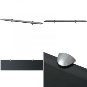 Vidaxl - tag&egrave;re murale en verre 80x20 cm 8 mm - &Eacute;tag&egrave;re Murale - &Eacute;tag&egrave;re Design - &Eacute;tag&egrave;re Verre - &Eacute;tag&egrave;re Noir - D&eacute;coration Murale - Home & Living