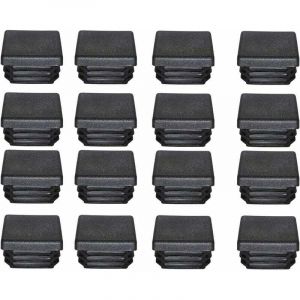 Bouchon Plastique 40x40mm Embout Tube Carre Noir Plastique Embout Bouchons D'obturation pour Pieds de Meuble Trampoline 16PCS