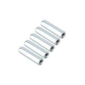 Shining House - M6 Connecteur de Tige Filetée, 5 Pcs M6 40 écrou de Tige Longue Manchon Hexagonal écrou de Couplage en Acier au Carbone Fixations