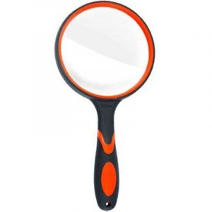 Grande loupe en verre pour livres scientifiques, journaux, lecture et observation des insectes.