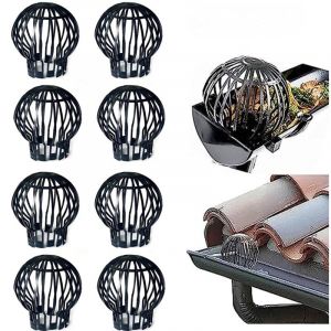 Lot de 8 Crapaudines pour Goutti&egrave;re Protections de Goutti&egrave;re 12 x 14cm(diam&egrave;tre x hauteur), Filtre &Agrave; Goutti&egrave;re pour Maison Avant Toit Foss&eacute; &Eacute;gout