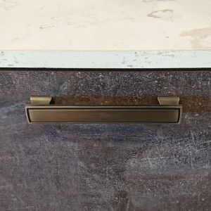 Itar - Poign&eacute;e & bouton m&eacute;tal - D&eacute;cor : Bronze - Entraxe : 128 mm - Hauteur : 26 mm - Largeur : 24 mm - Longueur : 170 mm - Mat&eacute;riau : Zamac