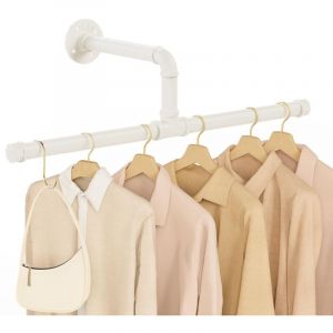 Portant mural pour v&ecirc;tements, lot de 1, porte-manteau mural amovible de 51 cm, pour salon ou chambre, blanc