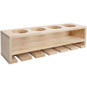 [JAMAIS UTILIS&Eacute;] Casiers &agrave; bouteilles HHG-703, porte-verres/bouteilles Bar mural Casier pour 4 bouteilles/6 verres Bois Certifi&eacute; MVG 12x48x12cm,