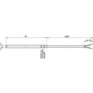 Capteur de température Enda K1-PT100-S-6x50-2M-2L sonde Pt100 Plage de mesure de température -50 à 200 °c Longueur du c