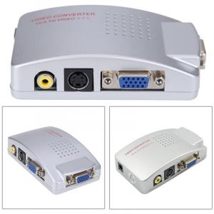 Adaptateur Convertisseur Vga Femelle Vers Rca S-vid&eacute;o Vga Femelle Qy-v01