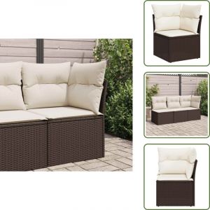 Canap&eacute; d'angle de jardin avec coussins marron r&eacute;sine tress&eacute;e - Canap&eacute; De Jardin - Meubles De Jardin - Salon De Jardin - Rotin pe - Fauteuil De Jardin