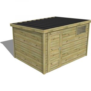 Abri Fran&ccedil;ais - abri de jardin bois trait&eacute; 27mm, Essentiel, 3,4x2,6m, 9m2