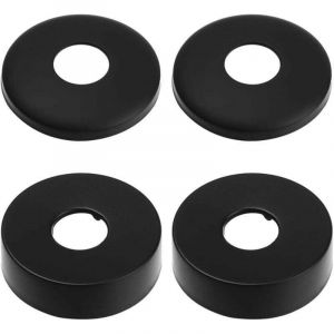 Rosace Robinet, Rosace Mitigeur Douche, 4 Noir De Cache Tuyau en Acier Inoxydable,Rosace Radiateur - Rosace pour Robinets De Douche, Robinets,