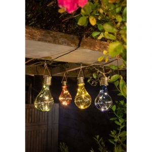 Lot de 4 ampoules solaire color&eacute;e &agrave; suspendre (1 pi&egrave;ce par coloris)