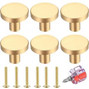 Bouton De Tiroir 6 Pi&egrave;ces, Bouton De Meuble Dor&eacute;, Bouton De Meuble Rond, Bouton De Tiroir En Laiton Dor&eacute;, Bouton De Porte De Cuisine Pour D&eacute;coration