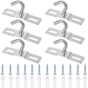 6 Pi&egrave;ces Crochet de Plafond, Plaques de Crochet, Plafonnier Plaque de Base, Acier Crochet de Plafond Robuste avec Vis pour Lampe Suspendue, Plante,