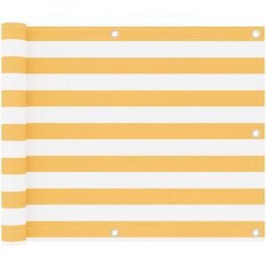 Cran de balcon - brise vue pour balcon blanc et jaune 75x500 cm tissu oxford pwfn32643 DS8896 design in