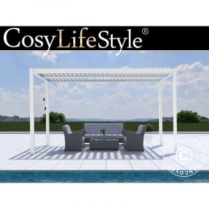 Dancover - Pergola bioclimatique San Pablo, 3x4m Alu+, Blanc