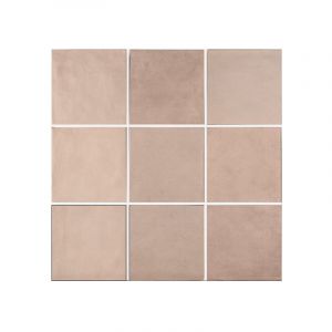 Carrelage gr&egrave;s c&eacute;rame effet argile DUST UNI 15x15 cm Terre Claire - - bo&icirc;te de 0.50 m2