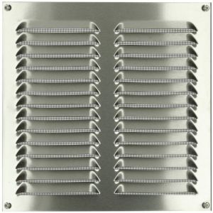 Grille d'intempéries inox V2A brossé 300 x 300 mm