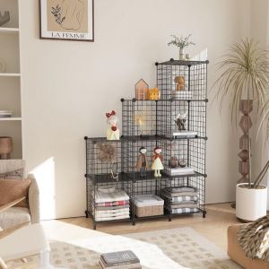 Jamais UTILISÉ]Étagère Cube Étagère Modulable Meuble Cube 9 Étagères Métalliques de Rangement pour Bureau, Salon et Chambre, Noir