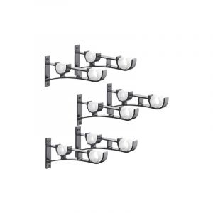 6Pièces Tringle à Rideau en métal Robuste, Support de Tringle à Rideaux, Double Tringle à Rideau Pole Holder, Support Rideau, Support de Tringle à