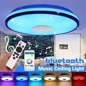 Ineasicer - Plafonnier 1 pcs Plafonnier étanche IP54,72W 34cm,220V, rgb coloré, lecture de musique Bluetooth, plafonnier led rond pour salon, salle
