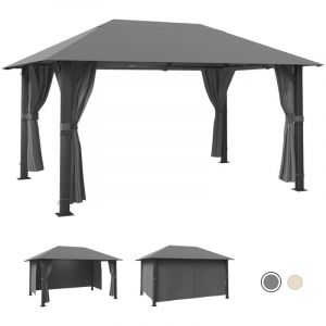 Devoko - Tonnelle de Jardin Pop-up imperm&eacute;able, Tonnelle de Jardin, Protection Solaire festive, Protection uv 50+, Tonnelle &agrave; Toit Unique, 3x4m, Gris