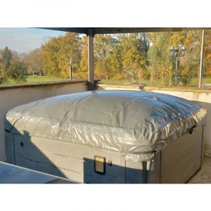 Poolco - Couverture gonflable Sp'Ump pour Spa Extérieur - Spa Supérieur à 2,6m x 2,6m - Bâche Sable