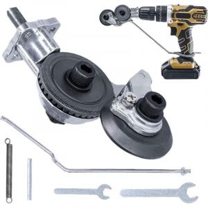 Grignoteuse de Tôle, Coupe-plaque de Perceuse Électrique Coupe-grignoteuse Tôle à Double Tête pour Couper de Fer, Acier, Cuivre, Aluminium (Convient