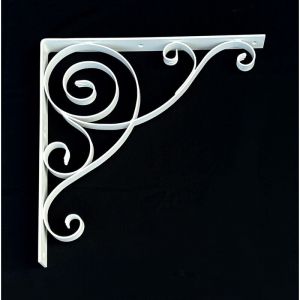 Dandibo - Console 50x50 cm Bandeau Blanc Fer forgé Métal Connecteur d'angle Angle